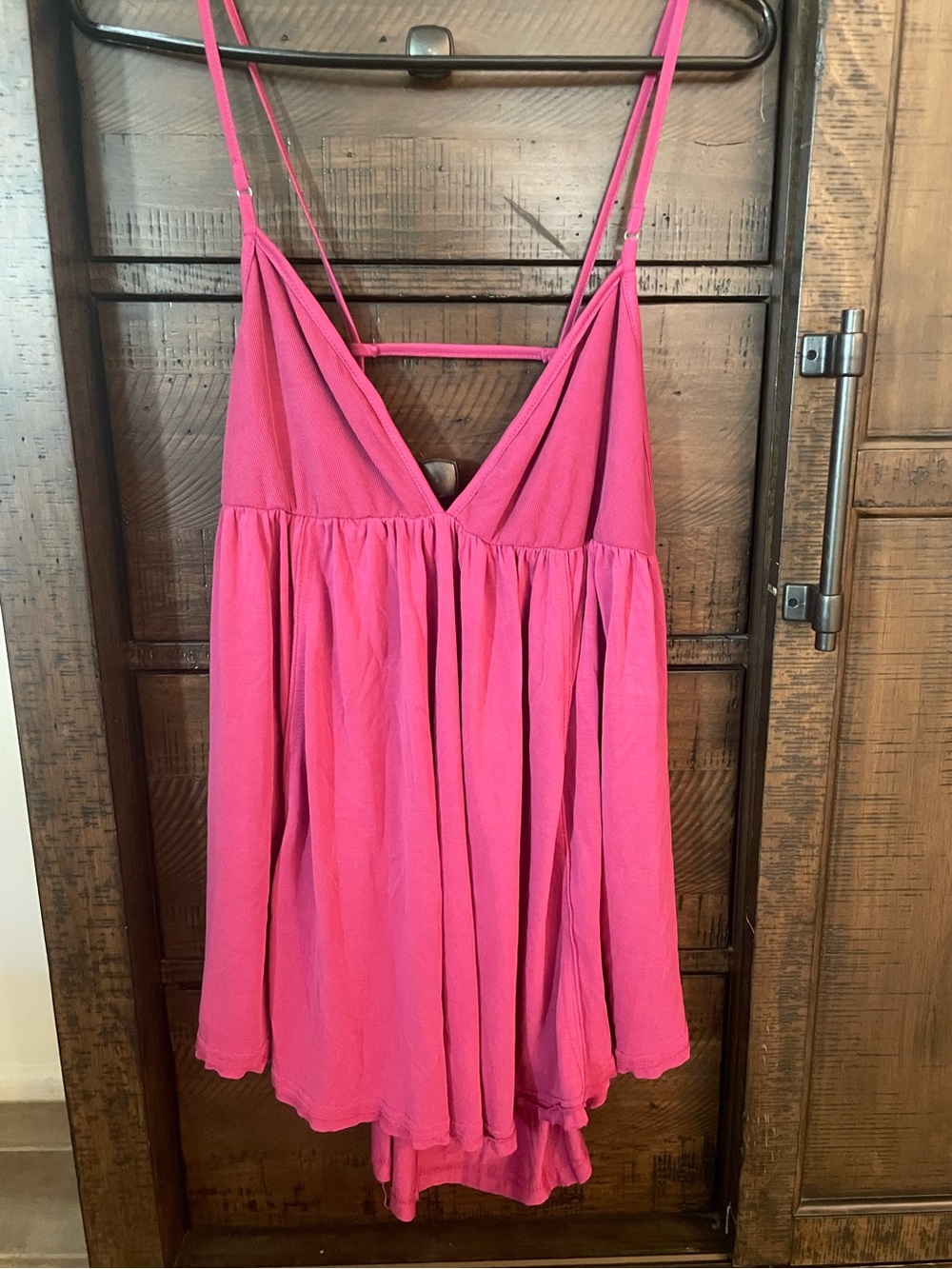 Free People Hot Pink Spaghetti Strap Swing Tank